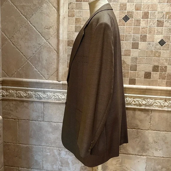 Vintage Jack Victor Brown and Black Print Wool Sport Coat